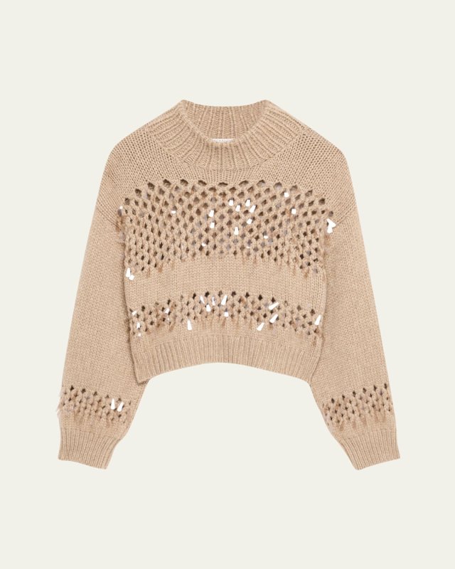 Oversized Cashmere Net Stitch Sweater